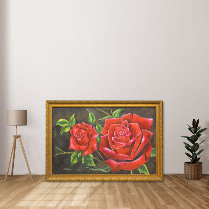 Hand Made Big Red Roses - Wall Designs
