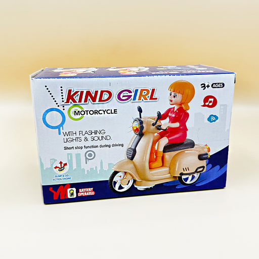 Three-wheel musical motorcycle for girls {KIND GIRL}