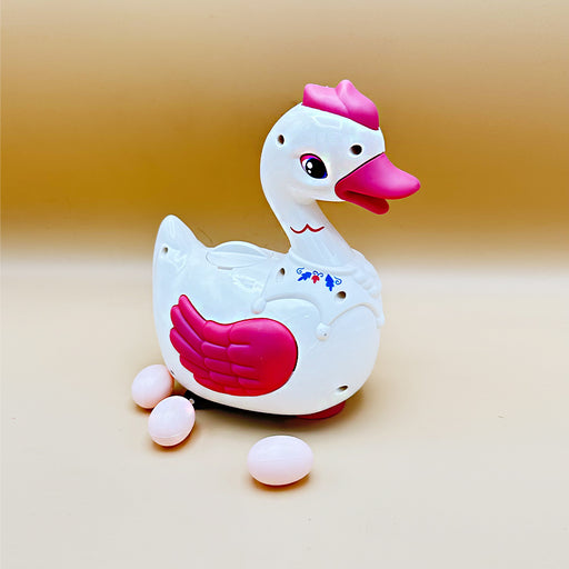 Goose Duck Will Lay Eggs Vehicle Toy for Kids|Boys|Girls with Three Eggs, Colorful Light & Music and Bump & go Action