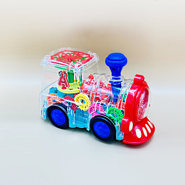 Gear Transparent Train Engine Toy With Colourfull Lights & Music (Age 3+)  (Multicolor)
